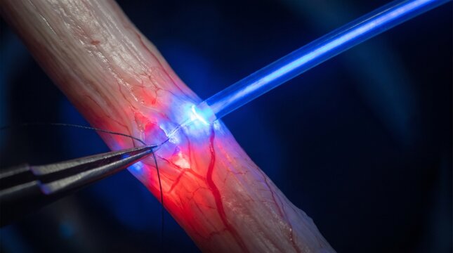Empalme de fibra &oacute;ptica en tejido biol&oacute;gico