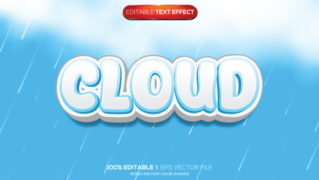 3d text effect cloud theme