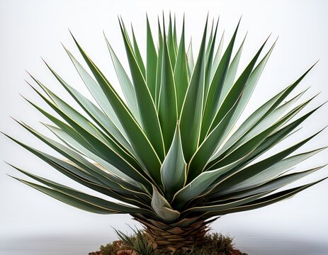 sisal agave with large spiky leaves short isolated