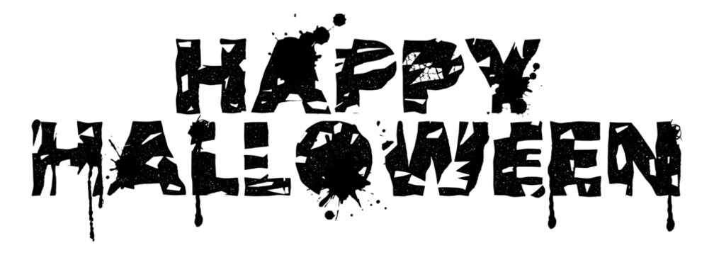 Grunge Happy Halloween Typography with Dripping Horror Text Effect