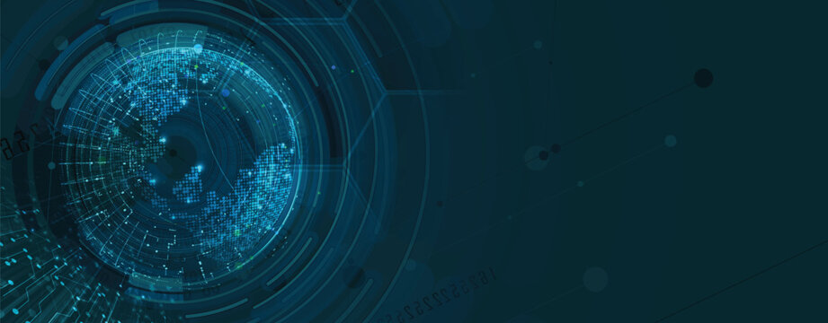 Digital cyberspace background representing big data, cloud computing, and AI