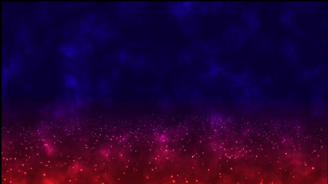 Abstract animation concept of golden particles for celebrating birthdays and holidays. 4k loop background with light particles and stars rising up on a dark background. Animation