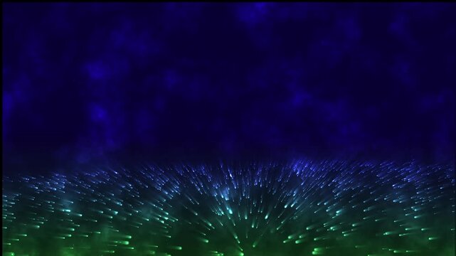 Abstract animation concept of golden particles for celebrating birthdays and holidays. 4k loop background with light particles and stars rising up on a dark background. Animation