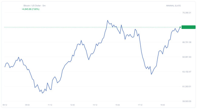 Bitcoin price line chart, BTCUSD trading graph, cryptocurrency market trend, digital finance growth, blockchain investment data, flat vector illustration