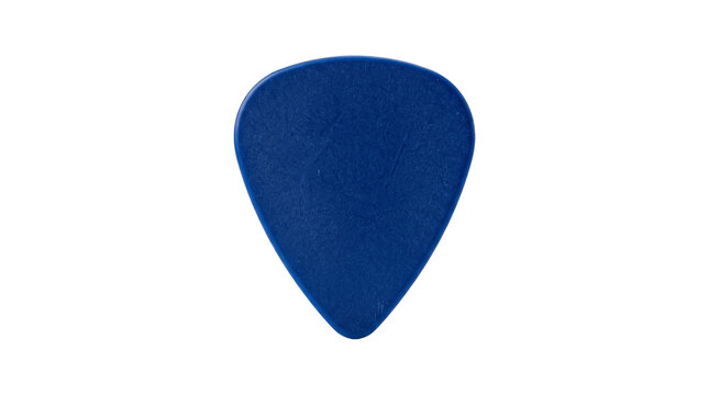 Single blue guitar pick made of durable material isolated on a high quality transparent background file.