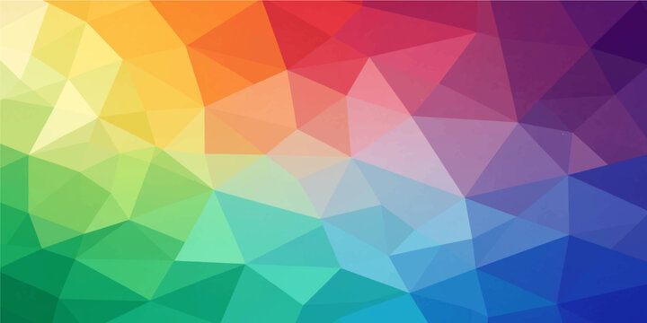 Vibrant multicolor low poly geometric triangle background pattern for modern creative digital artwork presentation