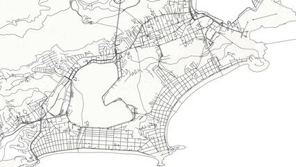 Obraz premium Rio de Janeiro City Map Vector, Minimalist Urban Road Network Copacabana Ipanema Street Plan