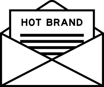 Envelope and letter sign with word hot brand as the headline
