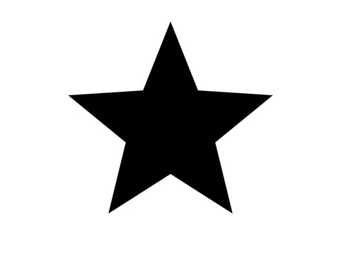 Black five-pointed star shape vector icon