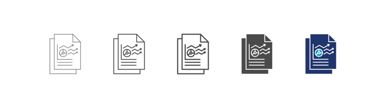 compliance metric icon set consisting of multiple styles vector illustration. editable stroke