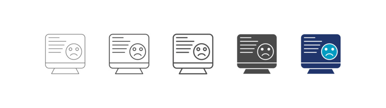 compliance monitor icon set consisting of multiple styles vector illustration. editable stroke