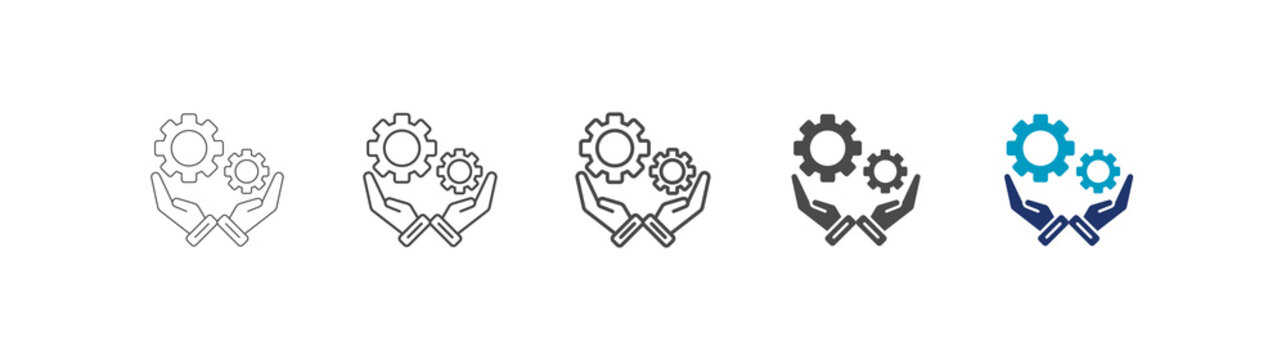 control icon set consisting of multiple styles vector illustration. editable stroke
