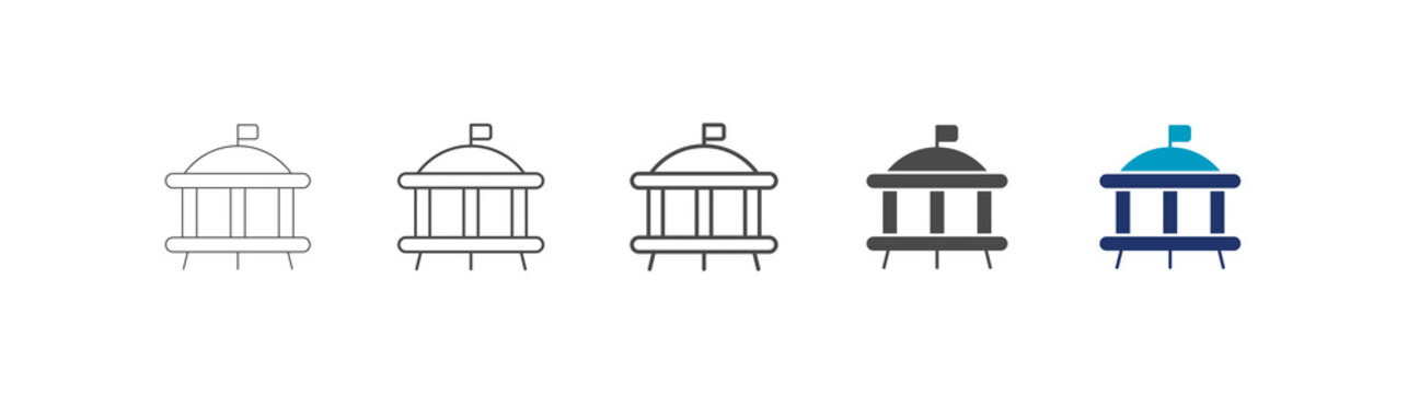 government icon set consisting of multiple styles vector illustration. editable stroke