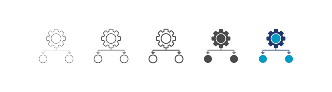 framework icon set consisting of multiple styles vector illustration. editable stroke