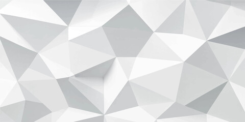 Fototapeta premium Modern white low poly geometric triangle pattern background for clean architectural wallpaper design