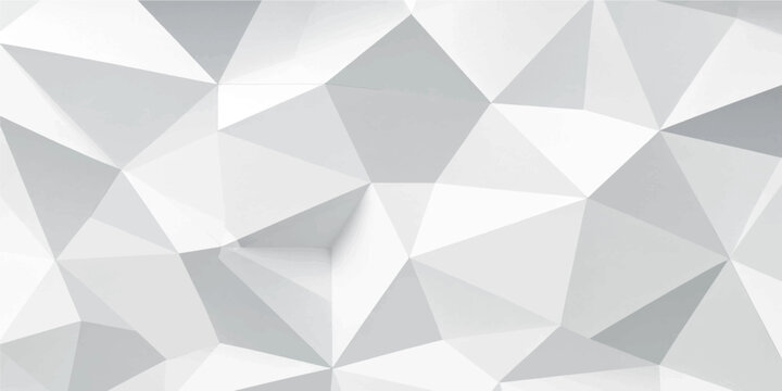 Modern white low poly geometric triangle pattern background for clean architectural wallpaper design