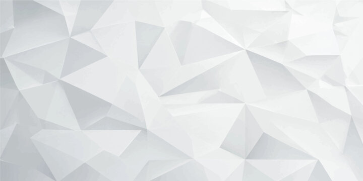 Minimalist white abstract low poly geometric triangle background pattern for modern digital design
