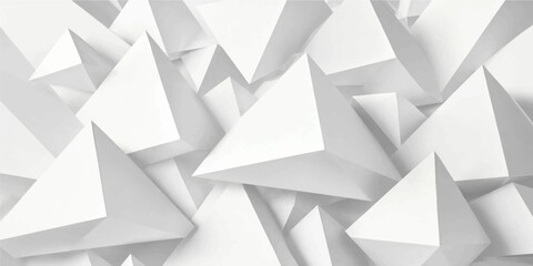 Obraz premium Modern white geometric 3d pyramid structure background pattern for luxury architectural wallpaper design