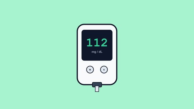 Digital Blood Glucose Meter Displaying Changing Blood Sugar Levels.