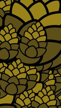 Green Yellow Hops Cones Botanical Brewery Pattern Seamless Loop