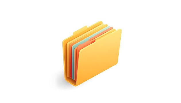 Open file folder icon for digital storage. Modern flat vector illustration of a colorful document organizer.