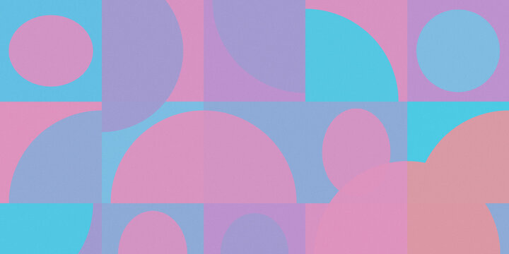 A flat abstract pastel geometric pattern with overlapping circles and arcs, creating a playful, modern mood ideal for design backgrounds and social media.