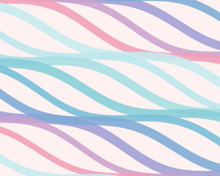 Pastel rainbow diagonal stripes with a soft wave pattern create a cheerful, modern background for summer promotions, posters, and marketing layouts with copy space.