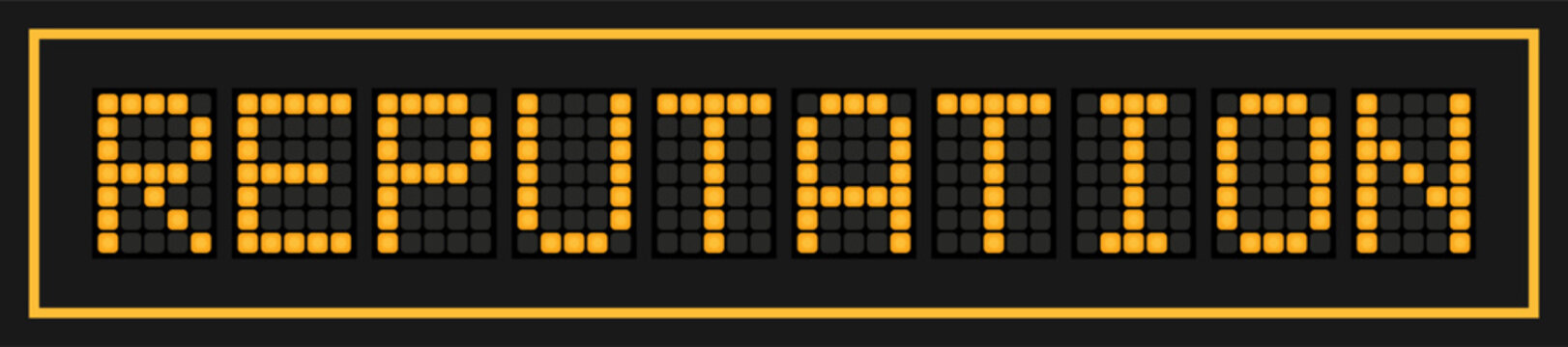 Orange color led banner in word reputation on black background