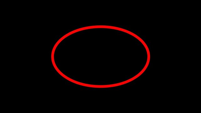 Red Circle Highlight Marker Animation on RGB Alpha Black Background Focus Indicator Motion Graphics