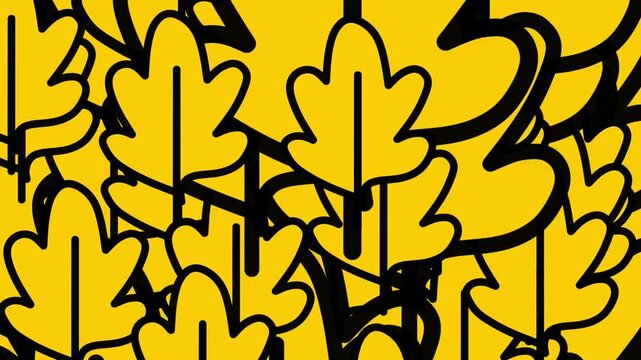 Autumn Yellow Oak Leaves Botanical Pattern Seamless Loop