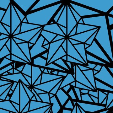 Abstract Blue Geometric Origami Star Shapes Background Loop
