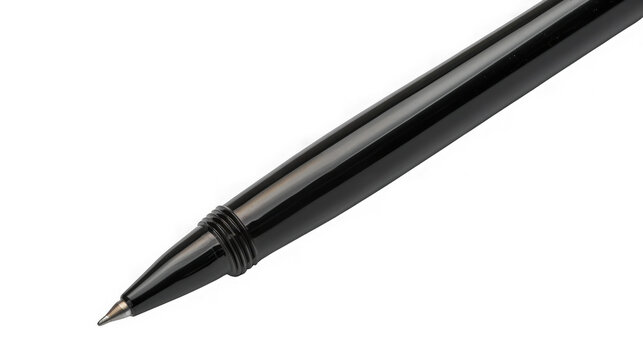 Sleek black rollerball pen tip isolated with background professional use on transparent background