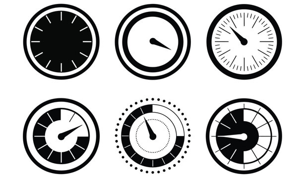 circular gauge icons for dashboard and data measurement
