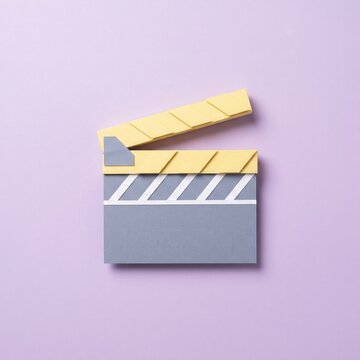 Creative Clapperboard on Pink Background for Film and Video Production Concepts and Ideas