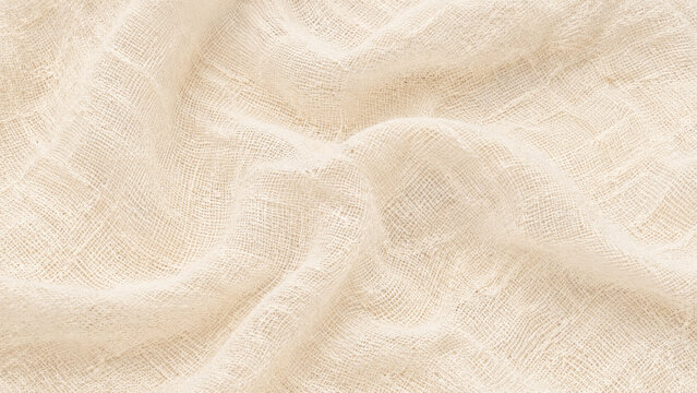 Lightweight Cheesecloth Fabric Texture with Sheer Raw Ivory Cotton Weave