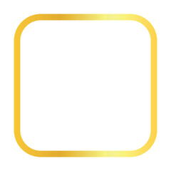 Fototapeta premium Gold Metallic Gradient Rounded Square Border Frame Vector Isolated on White Background