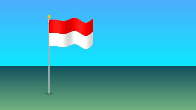 Waving Flag of Indonesia Isolated Against a Soft Gradient Background Representing National Identity and Patriotic Pride