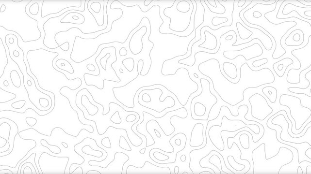 Abstract Flowing Topographic Contour Lines Animation on Black Background with Alpha Channel | Seamless Terrain Elevation Map Loop