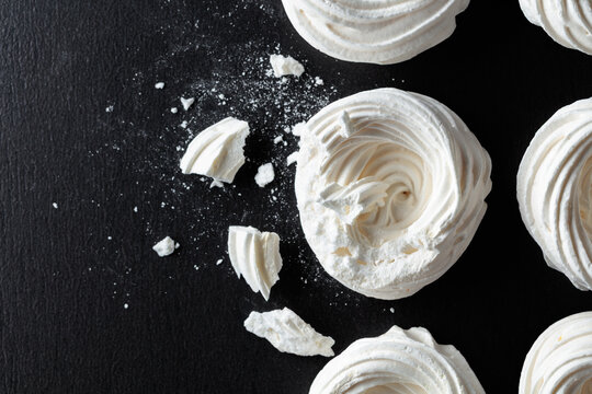 Broken meringue for making mini Pavlova desserts.