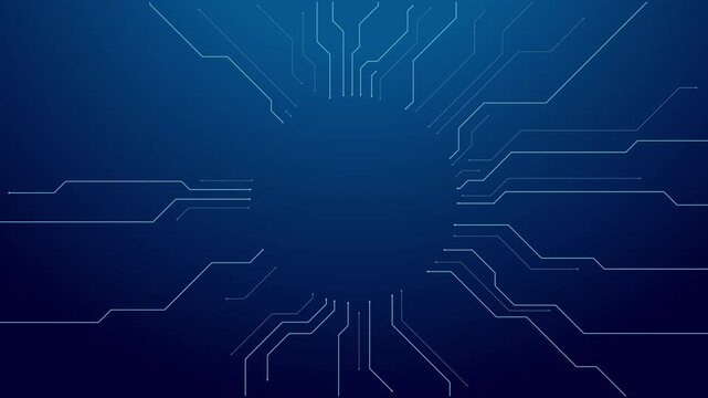 Animation of AI digital brain on a circuit motherboard