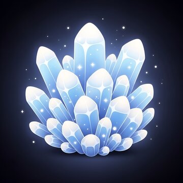 Sparkling Kawaii Anhydrite Crystal Cluster with Glowing Light and Tiny Stars