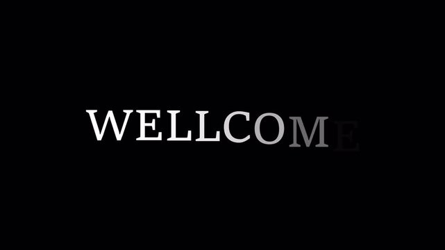 graphic motion text intro animation simple wellcome effect typography  in 4K animation with alpha channel on transparent background