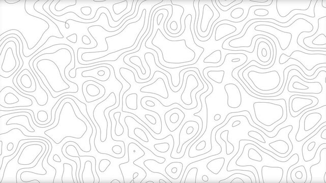 Abstract Flowing Topographic Contour Lines Animation on Black Background with Alpha Channel | Seamless Terrain Elevation Map Loop