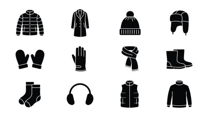 Winter clothing and accessories flat icons set © Md. Musaddik Rahman