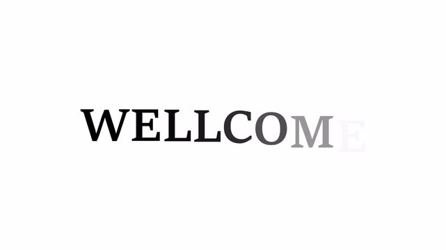 graphic motion text intro animation simple wellcome effect typography  in 4K animation with alpha channel on transparent background
