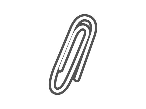 Silver paperclip isolated icon