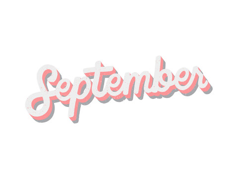 September text in pink cursive handwritten style