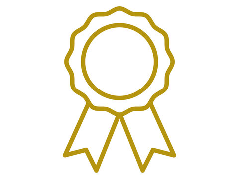 Gold award ribbon badge icon
