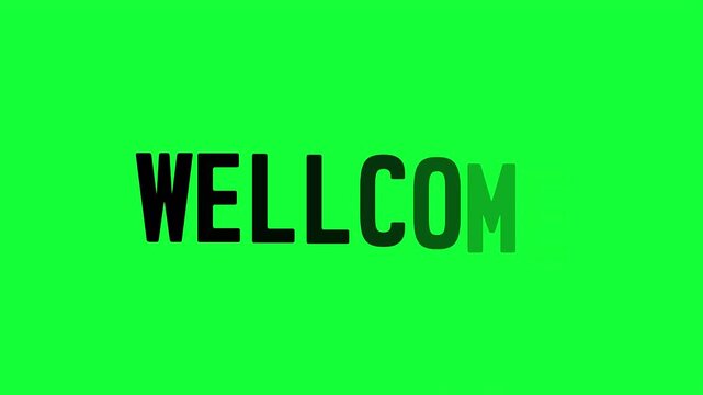 graphic motion text intro animation simple wellcome effect typography  in 4K animation with alpha channel on transparent background