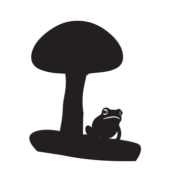 Mushroom with Frog Silhouette